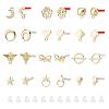 48Pcs Heart & Star & Moon & Geometry Alloy Stud Earring Findings PALLOY-PH0001-83LG-1
