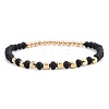 Narual Black Stone & Synthetic Non-magnetic Hematite Beads Stretch Bracelets for Women KP6261-12-1