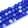 Frosted Opaque Glass Beads Strands GLAA-T032-P6mm-MBB11-1