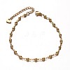 Trendy 304 Stainless Steel Ball Link Chain Bracelets BJEW-E258-19G-1