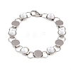 304 Stainless Steel and Glass Link Chain Bracelets for Women GL-T001-03A-3