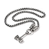 304 Stainless Steel Box Chain Viking Mjolnir Thor Hammer Pendant Necklaces for Men NJEW-K278-11AS-2