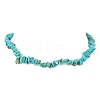 Synthetic Turquoise Chips Beaded Necklace NJEW-FZ00004-02-2