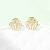 Brass Enamel Stud Earrings EJEW-B152-01G-04-2