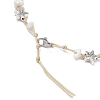 Beach Starfish Turtle Synthetic Magnesite & Natural Cowrie Shell Beaded Anklets AJEW-AN00687-03-3