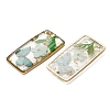 Brass & Transparent Epoxy Resin & Dried Flower Pendants RESI-G133-01G-02-2