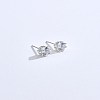 Rhodium Plated 925 Sterling Silver Cubic Zirconia Stud Earrings for Women EJEW-BB72113-2