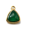 Natural Green Onyx Agate(Dyed and Heated) Triangle Charms STAS-D310-02G-04-1