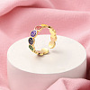 Brass Open Cuff Rings for Women RJEW-R005-03G-1