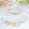 Bohemian Brass & Natural Freshwater Pearl Charm Bracelets ZD8910-8-1