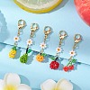 5Pcs Glass Seed Beaded Fruits Pendant Decorations HJEW-MZ00151-2