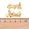 Bowknot with Cat Shape Brass Enamel Dangle Stud Earrings EJEW-F401-02G-3
