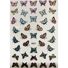 Laser Butterfly Nail Polish Foil Adhesive Decals MRMJ-T078-237A