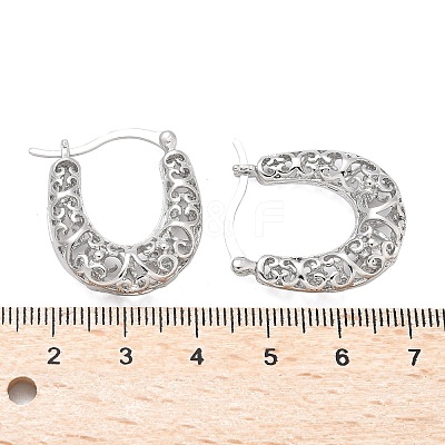 Brass Hoop Earrings for Women EJEW-G436-01P-1