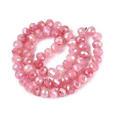 Dyed Crackle Imitation Jade Glass Beads Strands EGLA-Q131-02C-06-1