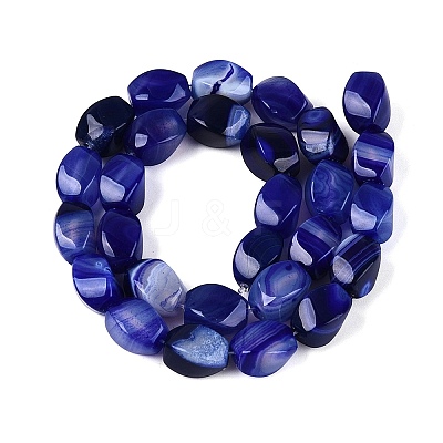 Dyed & Heated Natural Agate Beads Strands G-N359-14A-01-1