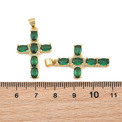 Brass Micro Pave Cubic Zirconia Pendants CU-CBADC6C-11G-05-1