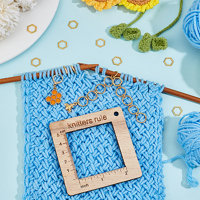 Alloy and  Wooden Sweater Knitting tool AJEW-WH0472-20H-1