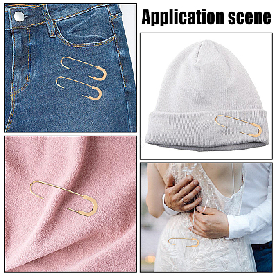 24Pcs Alloy Safety Pin Brooches JEWB-HS0001-03G-1