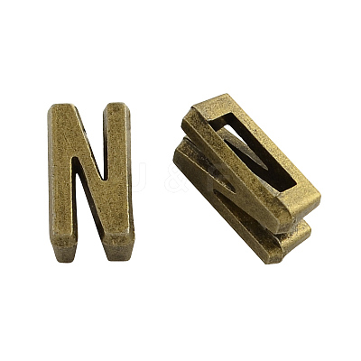 Tibetan Style Alloy Letter Slide Charms TIBEB-Q055-14AB-NR-1