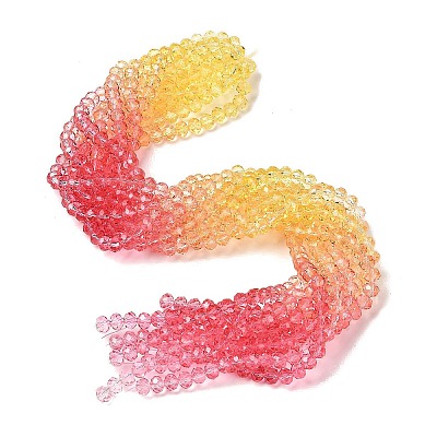 Transparent Painted Glass Beads Strands X1-DGLA-A034-T6mm-A07-1
