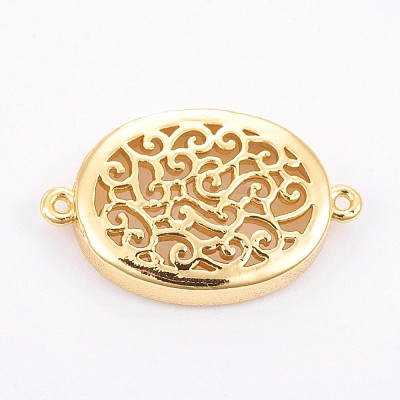 Brass Cabochon Connector Settings KK-F748-02G-1