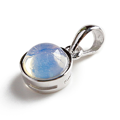 Opalite Half Round Charms G-NH0001-12F-1