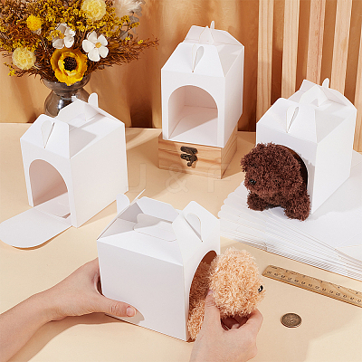 Kraft Paper Folding Paper Pet Gift Packing Tote Boxes CON-WH0089-238A-1