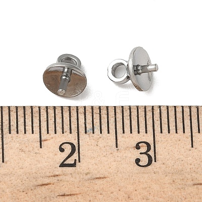 304 Stainless Steel Cup Pearl Peg Bails Pin Pendants STAS-L300-004D-P-1