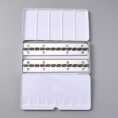 Empty Watercolor Paint Palette Tinplate Box LS-AJEW-WH0248-93-1