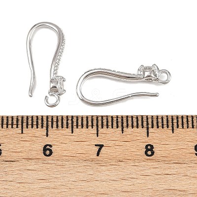 Brass Micro Pave Cubic Zirconia Earring Hooks KK-A257-14P-1