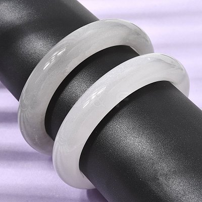 Natural White Jade Bangles for Women BJEW-R296-07-1