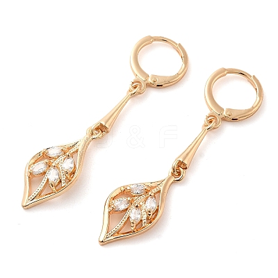 Rack Plating Golden Brass Dangle Leverback Earrings EJEW-B037-07G-1