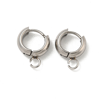 Tarnish Resistant 201 Stainless Steel Huggie Hoop Earring Findings STAS-P283-01U-P-1
