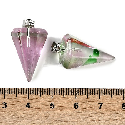 Spray Painted Glass Pendants GLAA-Z007-03E-1