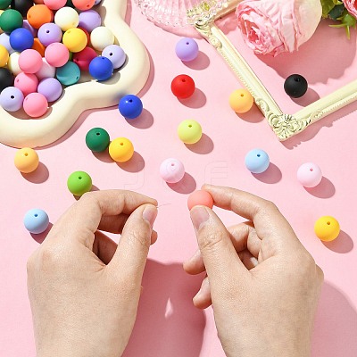 Rubberized Style Opaque Acrylic Beads MACR-CJC0009-02A-1
