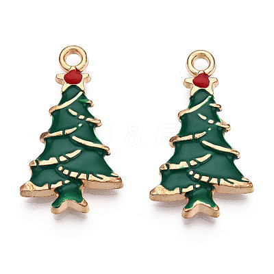Rack Plating Alloy Enamel Pendants ENAM-N055-124-1