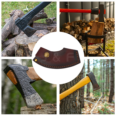 Cowhide Leather Axe Cover AJEW-WH20018-303-1