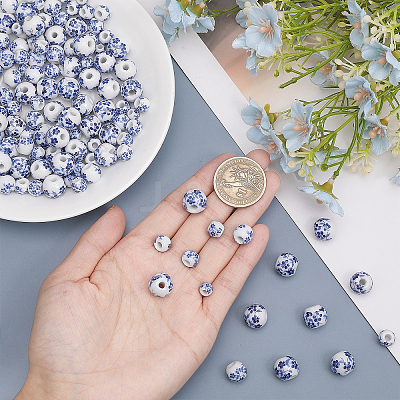 200Pcs 4 Styles Handmade Porcelain Beads PORC-CA0001-13-1