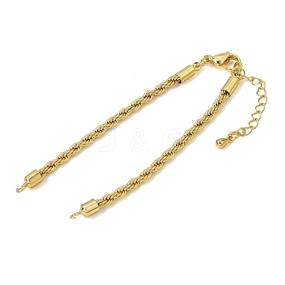 Adjustable Braided Brass Rope Chain Bracelet Making for DIY Connector Findings KK-CBA5ABD-01G-1
