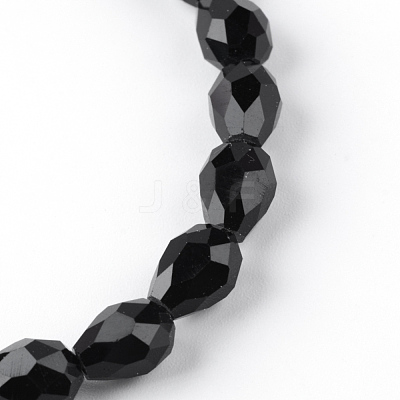 Transparent Glass Bead Strands X-GLAA-R024-6x8mm-12-1