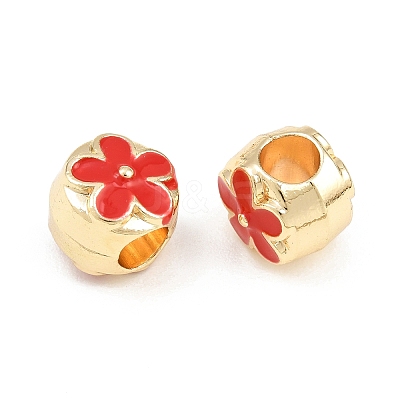 Alloy Enamel European Beads AL-CBAC2D3-21G-01-1