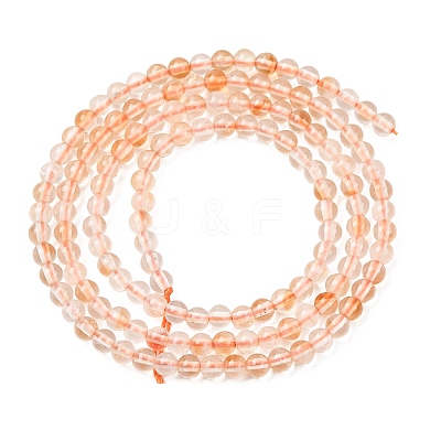 Heated Natural Citrine Beads Strands G-H358-A14-3mm-01-1