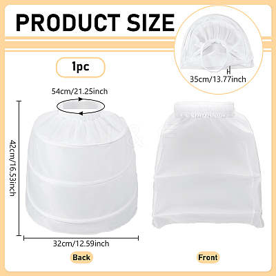 Polyester & Steel Wire Half Oval Wedding Dress Petticoat for Women DIY-WH0591-492A-1