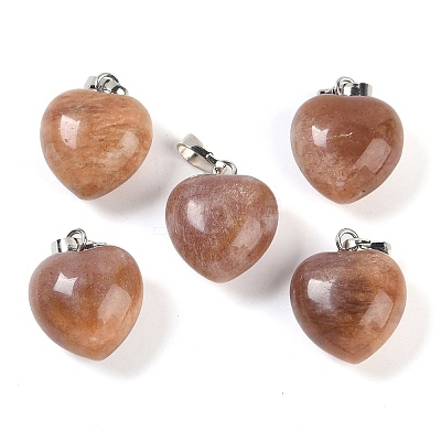Natural Peach Moonstone Pendants G-J386-H13-P-1
