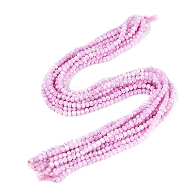 Anti-Tarnish Electroplate Glass Beads Strands EGLA-ZX010-4mm-05-1