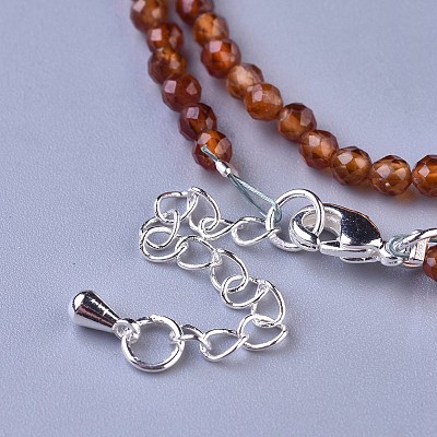 Natural Garnet Beaded Necklaces NJEW-K114-B-A03-1