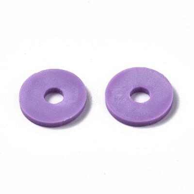 Flat Round Handmade Polymer Clay Beads CLAY-R067-10mm-01-1