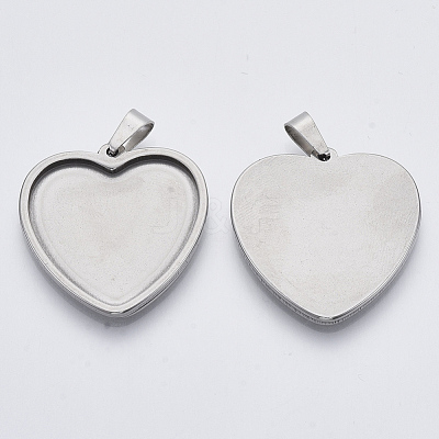Non-Tarnish 201 Stainless Steel Pendant Cabochon Settings STAS-R101-02-1