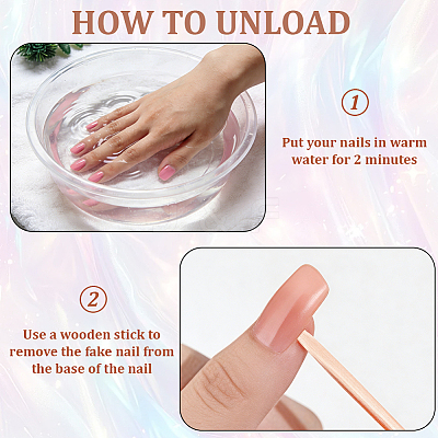 ABS Plastic Pure Color Press On False Nails MRMJ-WH20004-32C-1